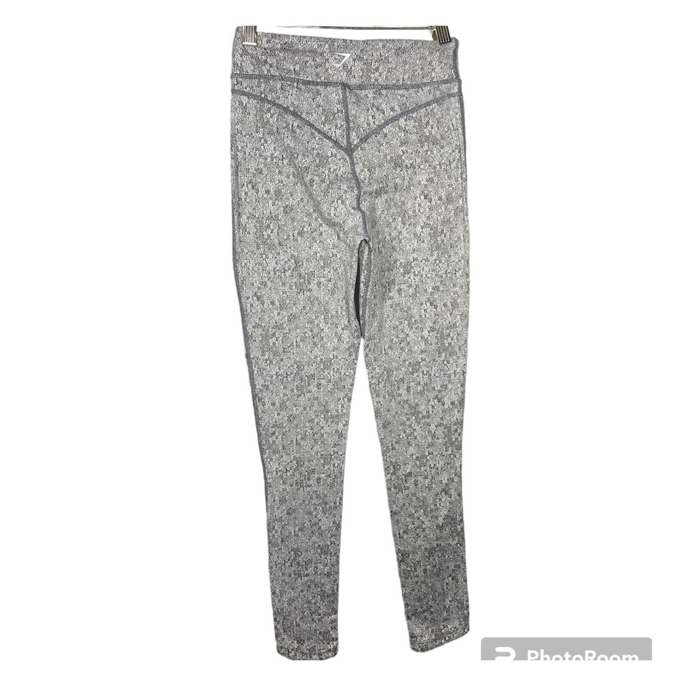 Gymshark DRY Moisture Management Fleur Texture High Rise Leggings Gray White XS - Picture 3 of 6